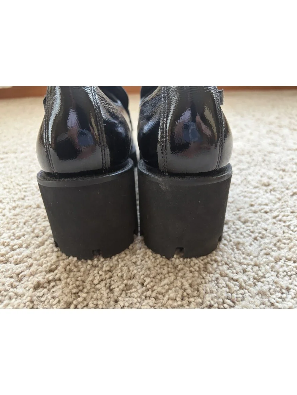 Mephisto Florenza Patent Loafers Women's Size 10 Shoes Black Lug Sole Chunky